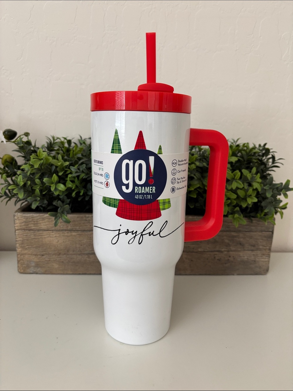 Go! Roamer 40oz White & Red Travel Tumbler